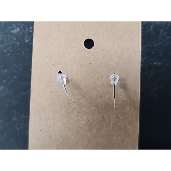 Polymer Clay Blue And Silver Floral Dangling Pierced Earrings New - Picture 10 of 10